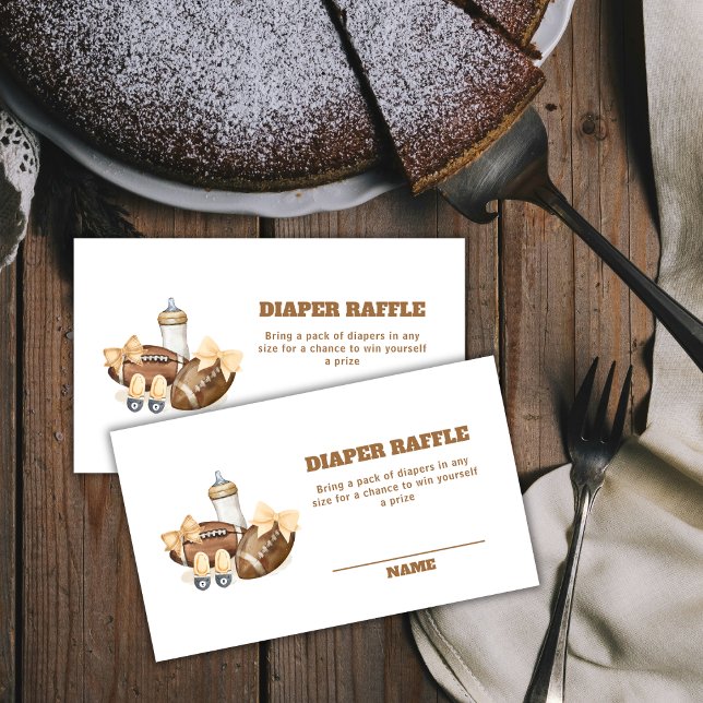 Cartão De Informações Touchdown Football Boy Diaper Raffle Baby Shower (Touchdown Football Boy Diaper Raffle Baby Shower Enclosure Card)