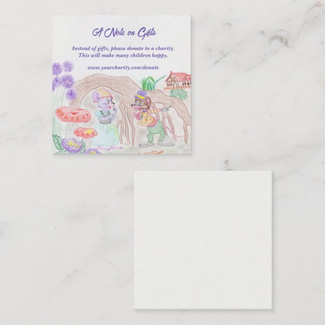 Cartão De Informações Trabalho de arte de Crianças Personalizadas, dois  (Frente/Verso)