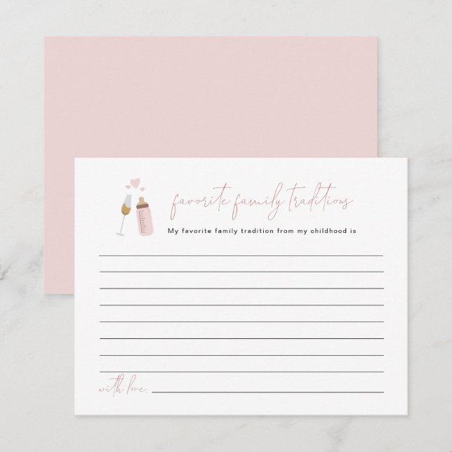 Cartão De Informações Tradição Familiar de Garrafas de Rosa poeirento AN (Frente/Verso)