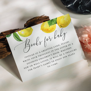 Cartão De Informações Traga o livro para bebê. Limão-de-citrinos