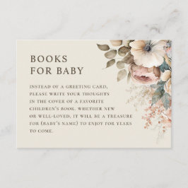 Cartão De Informações Traga o livro para pedido de bebê. Elegante boho f