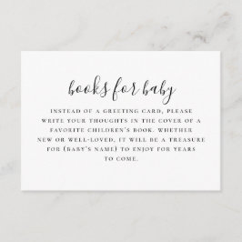 Cartão De Informações Traga o livro para pedido de bebê. Enclo preto e b
