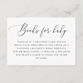 Cartão De Informações Traga o livro para pedido de bebê. Script branco p
