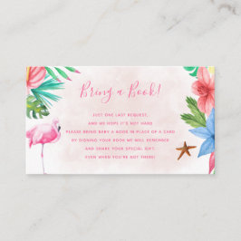 Cartão De Informações Traga um chá de fraldas tropical de livro