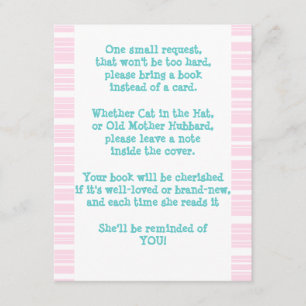 Cartão De Informações Traga um livro