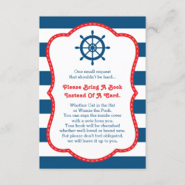 Cartão De Informações Traga Um Livro, Ahoy, Náutico, Chá de fraldas