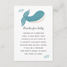Cartão De Informações Traga um livro para bebê. Baleia aguda náutica