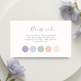 Cartão De Informações Traje de Noiva com Estilo Floral Pastel Lavanda