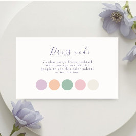 Cartão De Informações Traje de Noiva Floral Pastel Lavanda Roteiro
