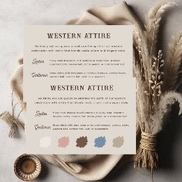 Cartão De Informações Traje Rustic Western Ranch