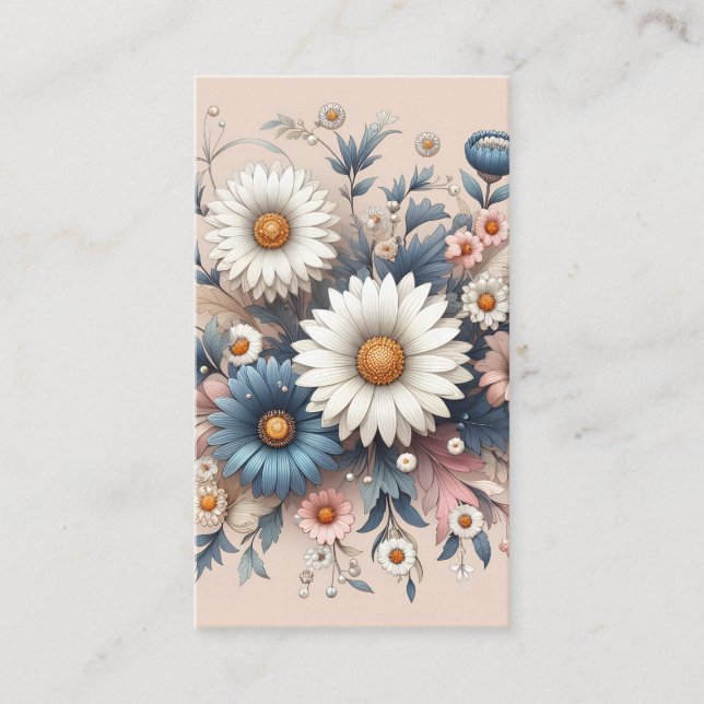 Cartão De Informações Transforme o seu espaço com uma margarida elegante (Frente)