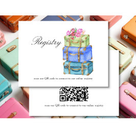Cartão De Informações Travel Bridal shower QR code for registry 