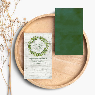 Cartão De Informações Trendy Laurel Wreath Greenery Chá de fraldas Fral