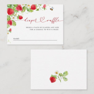 Cartão De Informações Trendy Meadow Strawberry Fralda Raffle