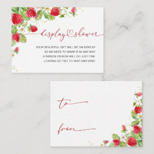 Cartão De Informações Trendy Watercolor Strawberry Baby Display Chá