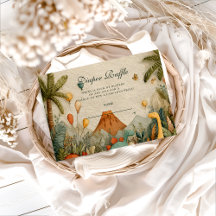 Tropical Dino Adventure Baby Shower Diapper Raffle