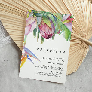 Cartão De Informações Tropical Floral Colorida   Placa de Recepção de 