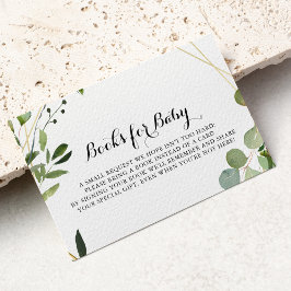 Cartão De Informações Tropical Gold Calligraphy Baby Shower Book Request