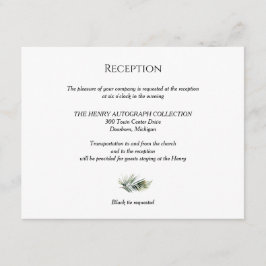 Cartão De Informações Tropical Greenery Modern Reception card