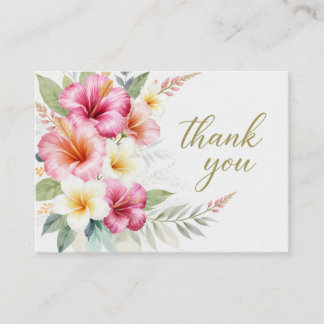 Cartão De Informações Tropical Hibiscus Hawaiian  Thank You Card