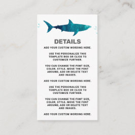 Cartão De Informações Tubarão infestado qualquer Festa de aniversário et