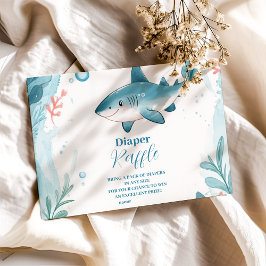 Cartão De Informações Tubarão sob a costa do oceano