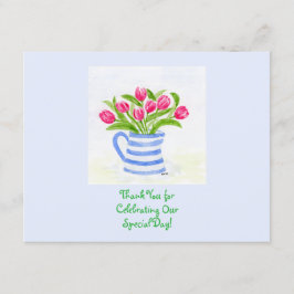 Cartão De Informações Tulipas De Aquarelas Com Pintura Manipulada, Arran