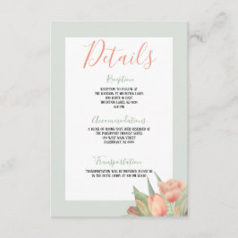 Cartão De Informações Tulipas de Primavera cor rosa e picante