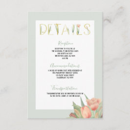 Cartão De Informações Tulipas de Primavera cor rosa e picante