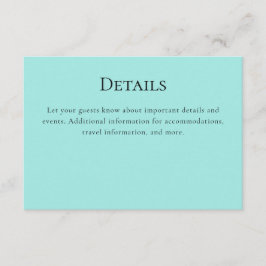 Cartão De Informações Turquoise Flamingo