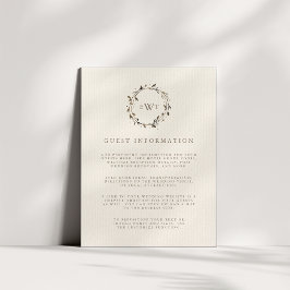 Cartão De Informações Twig | Detalhes para Convidados de Casamento com G