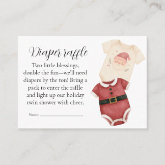 Cartão De Informações Twin Santa Babies Diaper Raffle Card