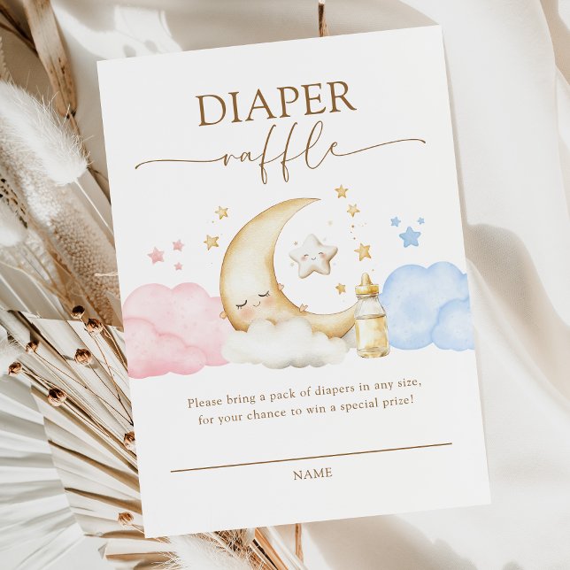 Cartão De Informações Twinkle Little Star Gender Reveal Diaper Raffle (Criador carregado)