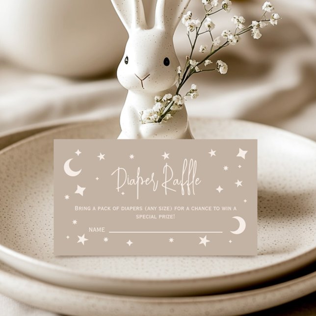 Cartão De Informações Twinkle Twinkle Little Star Diaper Raffle Ticket (Criador carregado)