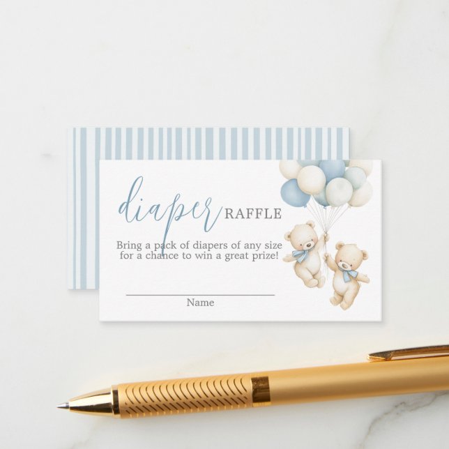 Cartão De Informações Twins Diaper Raffle Card (Frente/Verso In Situ)