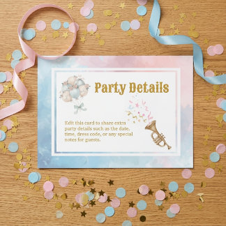 Cartão De Informações Two Silly Geese Boy & Girl Twins Birthday Balloon