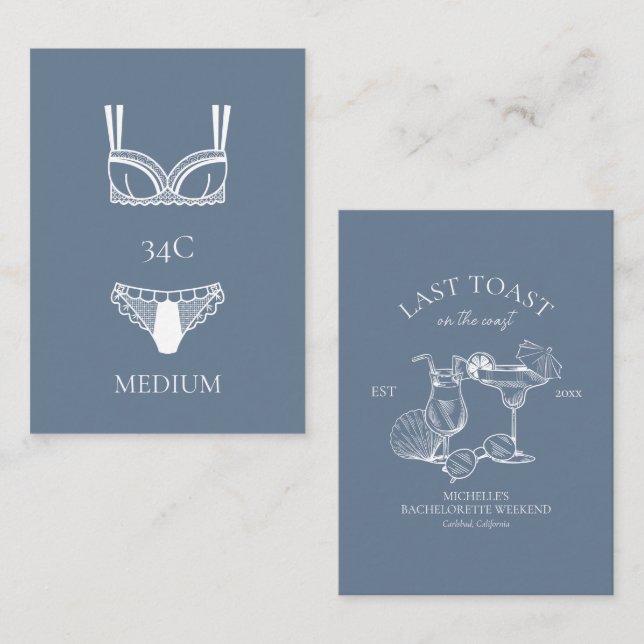 Cartão De Informações Último jogo de Festa de solteira de Cocktail (Frente/Verso)