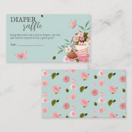 Cartão De Informações Um bebê está criando Fralda Raffle Chá de fraldas