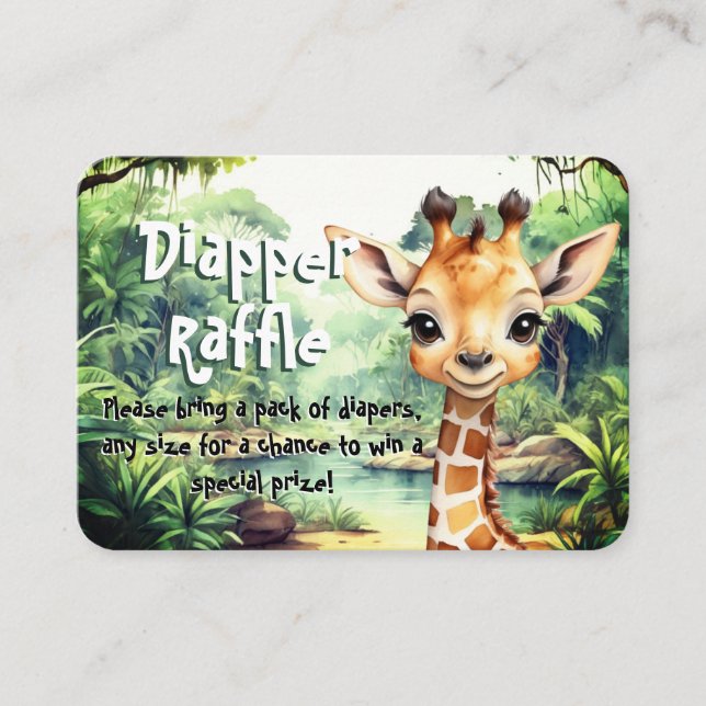 Cartão De Informações Um Chá de fraldas Selvagem (Frente)