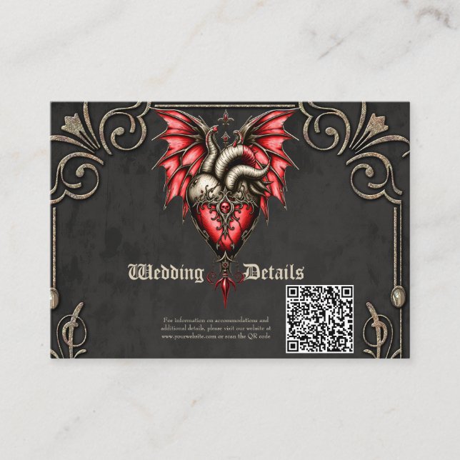 Cartão De Informações Um coração majestoso, um romance gótico (Frente)