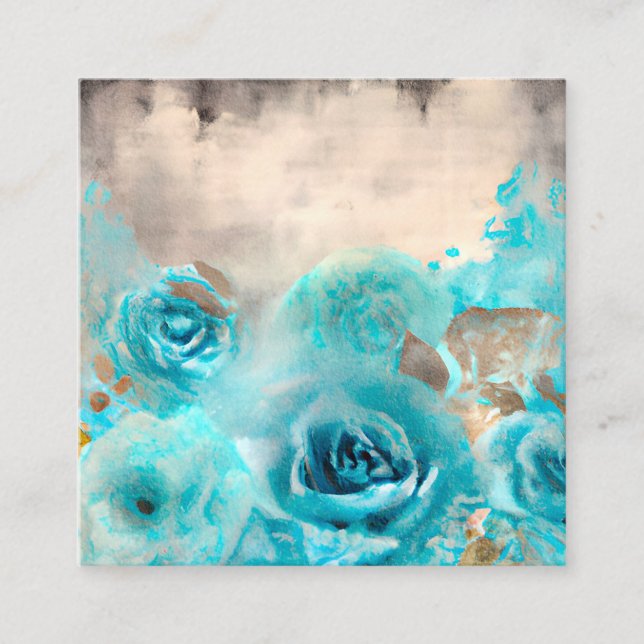 Cartão De Informações Um Design Ephemera de Chique Azul Série 7 (Frente)