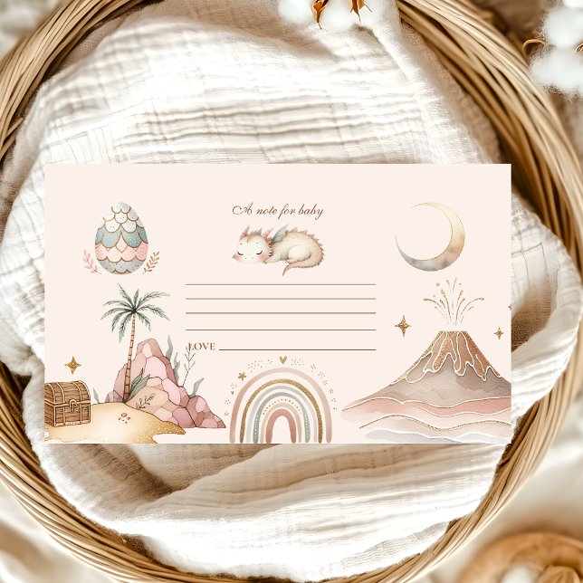 Cartão De Informações Um Dragão Pequeno está no Caminho Nota para Bebê (Criador carregado)