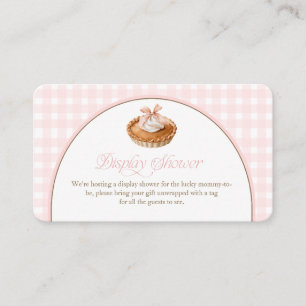 Cartão De Informações Um Expositor de Chuveiro de Gingham Rosa Pequeno B