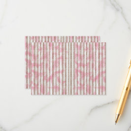 Cartão De Informações um fundo listrado rosa e branco