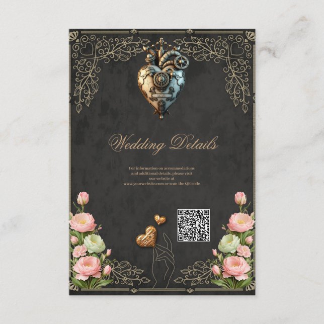 Cartão De Informações Um impressionante coração de galo (Frente)