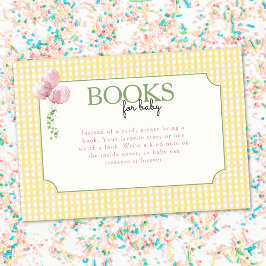 Cartão De Informações Um Livro de Balões Rosa de Ganso Bobo para Bebê