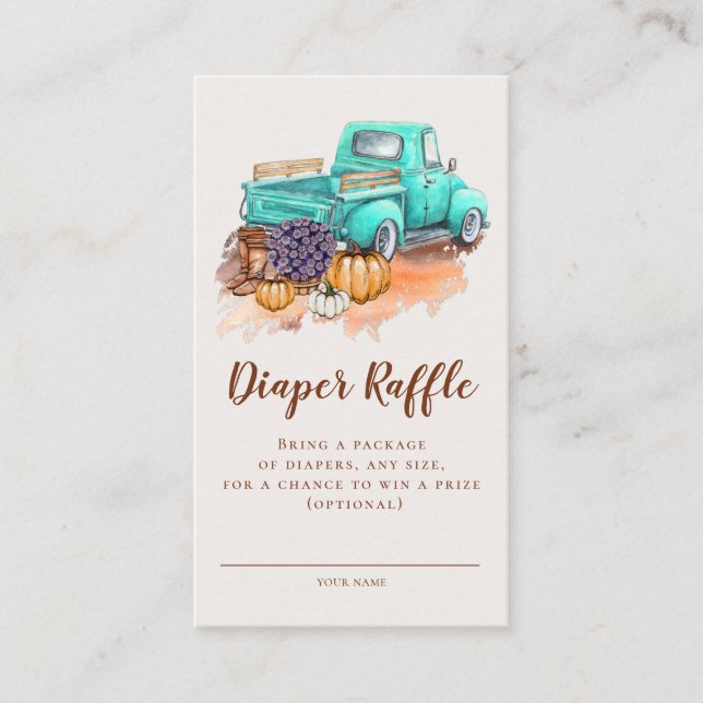 Cartão De Informações Um Pequeno Caminhão de Fazenda Russo De Abóbora (Frente)