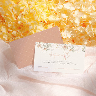 Cartão De Informações Um Pequeno Chá de fraldas de Raffle Fralda de Flor