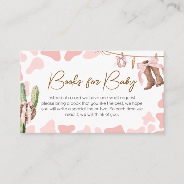 Cartão De Informações Um pequeno Chá de fraldas de vaquinha para o bebê (Frente)