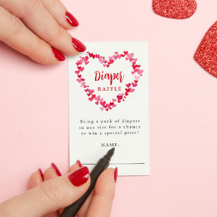 Cartão De Informações Um Pequeno Chá de fraldas Fralda Raffle
